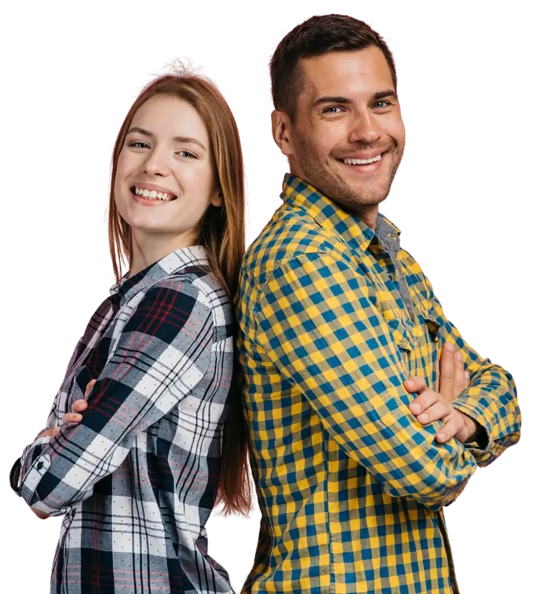 Three individuals standing together with arms crossed, displaying a confident and united stance.